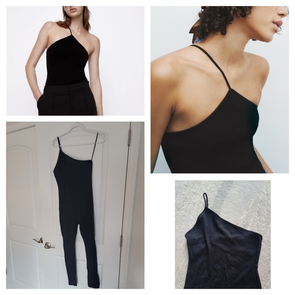 Zara Pants & Jumpsuits Zara Asymmetrical Jumpsuit Bodysuit Spandex Stretch One Piece Size